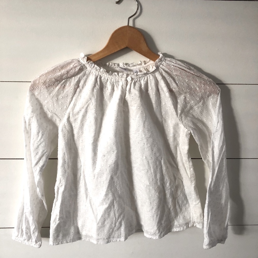 GAP White Swiss Dot Top (Girls size M)